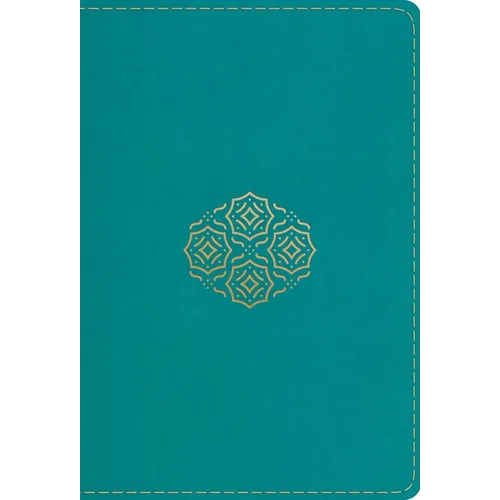 ESV Large Print Compact Bible, Red Letter (Trutone, Teal, Bouquet Design) - Imitation Leather