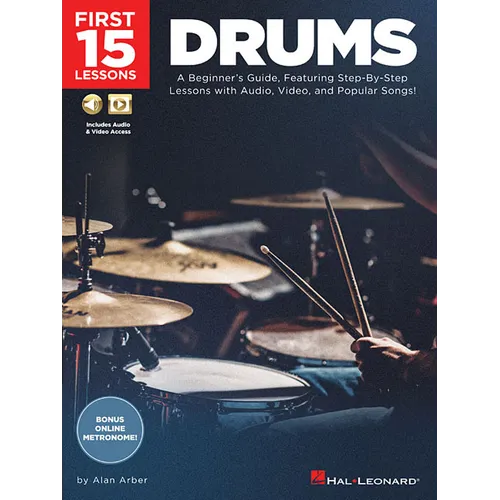 First 15 Lessons - Drums Book/Online Media - Paperback