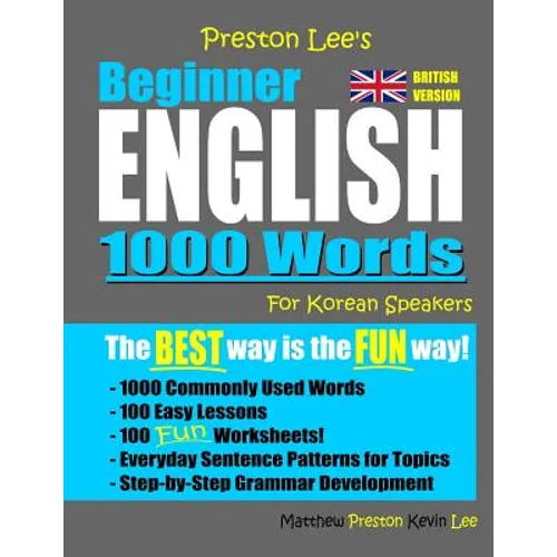 Preston Lee's Beginner English 1000 Words For Korean Speakers (British Version) - Paperback