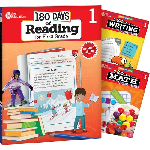 180 Days(tm) Reading, Writing and Math for Grade 1: 3-Book Set: Practice, Assess, Diagnose - Paperback