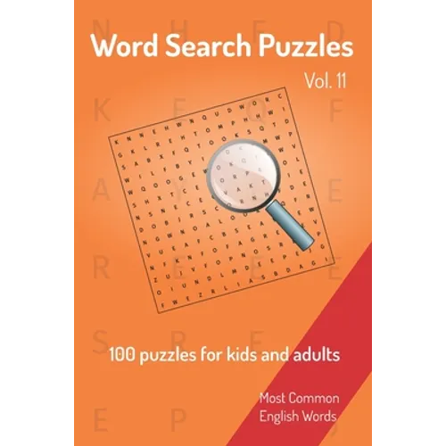 Word Search Puzzles - 100 puzzles for kids and adults: Most Common English Words - Easy to carry - 6x9in - 115 pages - 100 Puzzles and solutions - Paperback