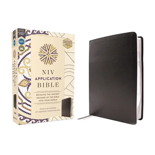 NIV Application Bible, European Bonded Leather, Black, Red Letter, Comfort Print: Bringing the Ancient Message of the Bible Into Your World