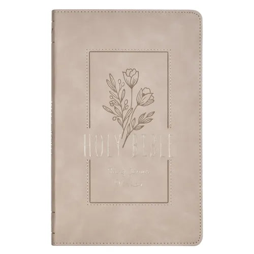 KJV Bible Gift Edition Faux Leather Taupe - Leather