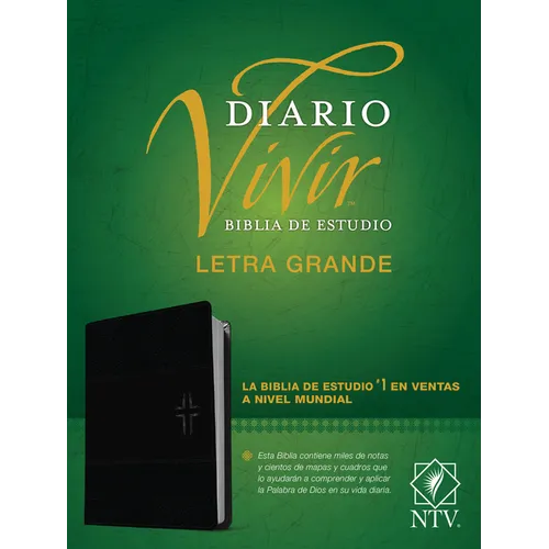 Biblia de Estudio del Diario Vivir Ntv, Letra Grande (Sentipiel, Negro/Ónice, Letra Roja) - Imitation Leather