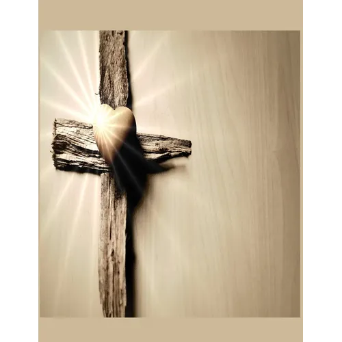 Heart and the Cross Christian Inspirational Notebook: 100 Pages 8.5