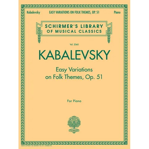 Easy Variations on Folk Themes, Op. 51: Schirmer Library of Classics Volume 2060 - Paperback