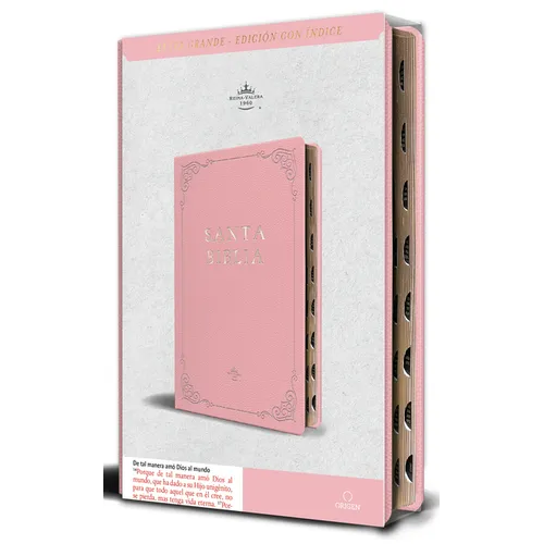 Biblia Rvr 1960 Letra Grande Tamaño Manual, Piel Rosada Con Ã-Ndice / Spanish Bible Rvr 1960 Handy Size Large Print Leathersoft Pink with Index - Bonded Leather