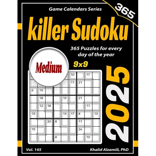 2025 Killer Sudoku: 365 Medium (9x9) Puzzles for Every Day of the Year - Paperback