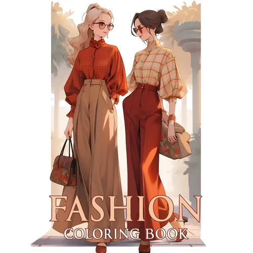 Fashion coloring book: Dive into trendy weeks with 50 designs of stylish outfits and chic dresses in this colouring pages for adults, teen gi - Paperback