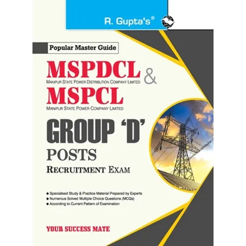 Mspdcl/Mspcl: Group 'D' Recruitment Exam Guide - Paperback
