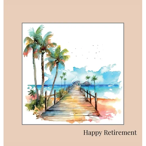 Happy Retirement Guest Book with lined pages (hardback) - Hardcover