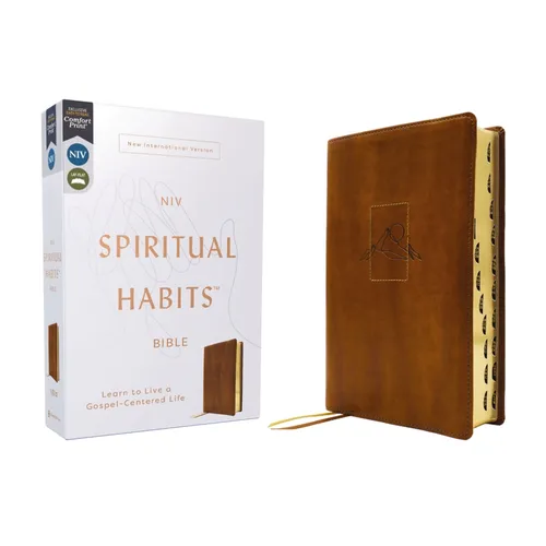 Niv, Spiritual Habits Bible, Leathersoft, Tan, Red Letter, Thumb Indexed, Comfort Print: Learn to Live a Gospel-Centered Life - Imitation Leather