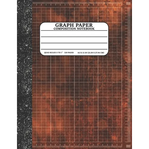 Graph Paper Composition Notebook: Math and Science Lover Graph Paper Cover Watercolor Orange (Quad Ruled 5 squares per inch, 120 pages) Birthday Gifts