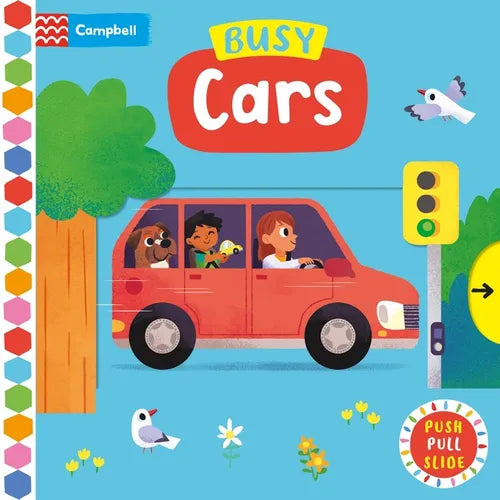 Busy Cars: A Push, Pull, Slide Book - Board Book