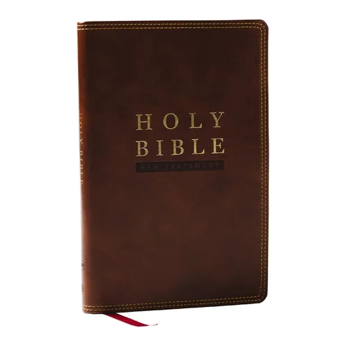 NKJV Super Giant Print New Testament, Brown Leathersoft, Red Letter, Comfort Print (Thumb Indexed) - Imitation Leather