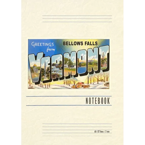 Vintage Lined Notebook Greetings from Bellows Falls, Vermont