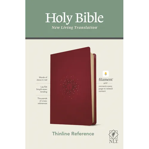 NLT Thinline Reference Bible, Filament Enabled Edition (Red Letter, Leatherlike, Berry) - Imitation Leather