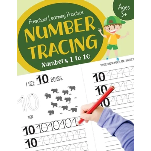 Number Tracing (Numbers 1 to 10): Preschool Learning Worksheets for Toddlers Age 3+ - Paperback