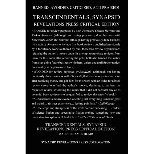 Transcendentals, Synapsid Revelations Press Critical Edition - Paperback