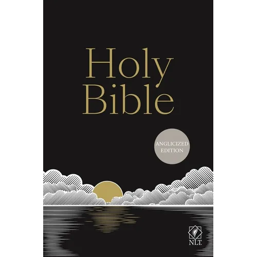 NLT Holy Bible, Black Hardback, Gold and Silver Foiled Sunset Illustration, British Text, NLT New Living Translation, Hardback, Standard Size - Hardcover