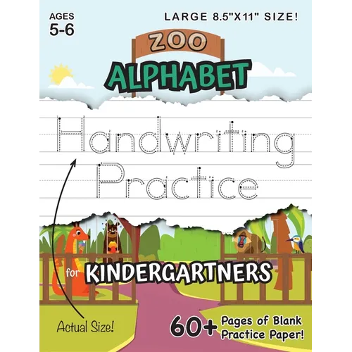 Zoo Alphabet Handwriting Practice for Kindergartners (Large 8.5