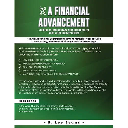 A Financial Advancement: Designed with the Investor in Mind - Paperback