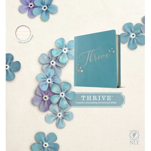 NLT Thrive Creative Journaling Devotional Bible (Hardcover Leatherlike, Teal Blue with Rose Gold) - Imitation Leather
