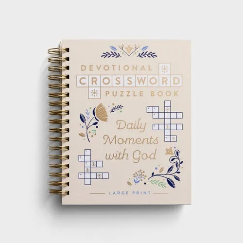 Daily Moments with God Devotional Crossword Puzzle Book - Spiral