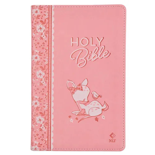 NLT Keepsake Holy Bible for Baby Girls Baptism Easter, New Living Translation, Pink - Leather