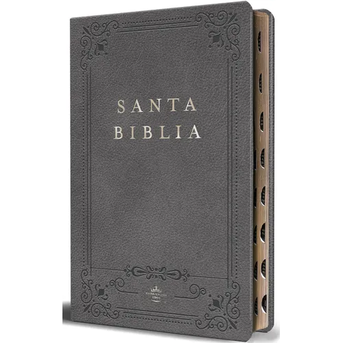 Biblia Rvr 1960 Letra Grande Tamaño Manual, Piel Gris Con Índice / Spanish Bible Rvr 1960 Handy Size Large Print Leathersoft Gray with Index - Bonded Leather