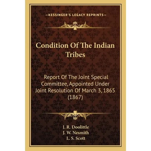 Condition Of The Indian Tribes: Report Of The Joint Special Committee, Appointed Under Joint Resolution Of March 3, 1865 (1867) - Paperback