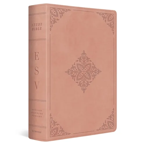 ESV Study Bible (Trutone, Blush Rose, Fleur-De-Lis Design) - Imitation Leather