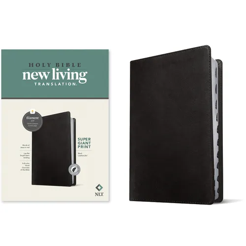 NLT Super Giant Print Bible, Filament Enabled (Leatherlike, Black, Indexed, Red Letter) - Imitation Leather