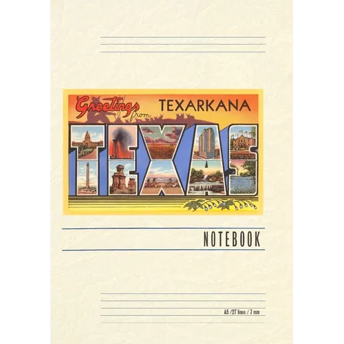 Vintage Lined Notebook Greetings from Texarkana, Texas