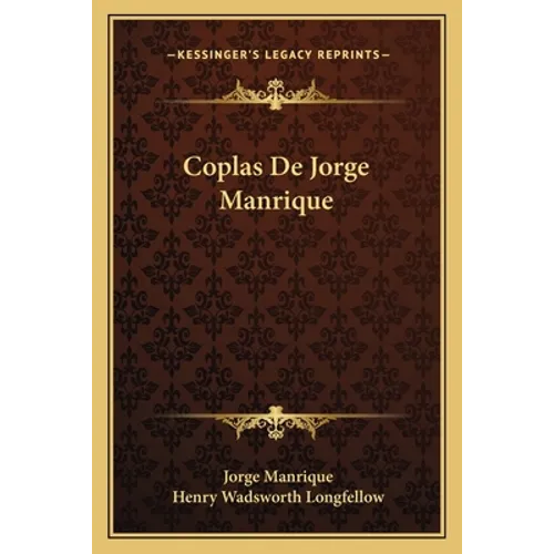 Coplas De Jorge Manrique - Paperback