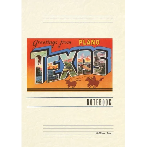 Vintage Lined Notebook Greetings from Plano, Texas