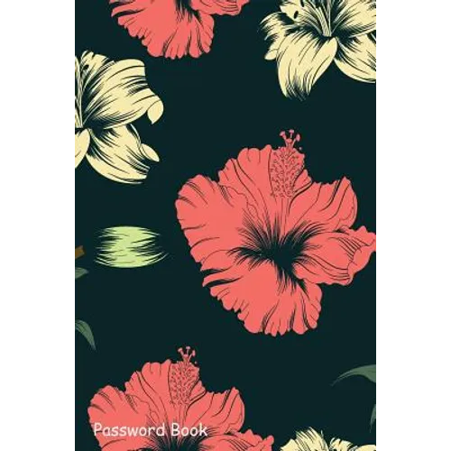 Password Book: Include Alphabetical Index With Black Seamless Floral Pattern - Paperback