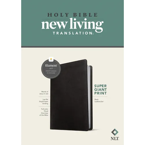 NLT Super Giant Print Bible, Filament Enabled (Leatherlike, Black, Red Letter) - Imitation Leather