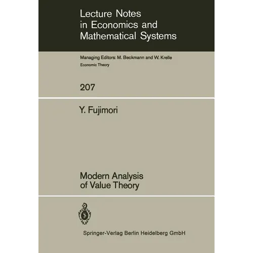 Modern Analysis of Value Theory - Paperback