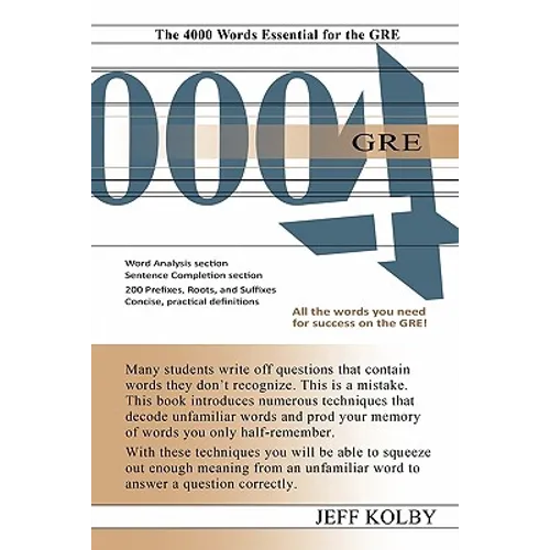 GRE 4000: The 4000 Words Essential for the GRE - Paperback