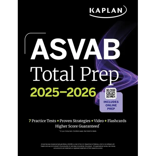 ASVAB Total Prep 2025-2026: Includes 7 Full Length Practice Tests + 2000+ Practice Questions and Flashcards + Online Access to Interactive Video Lesso - Paperback