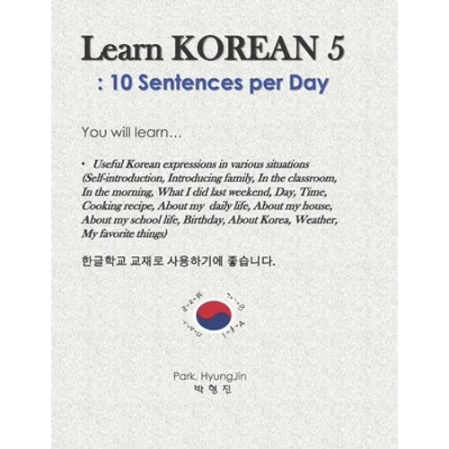 Learn Korean 5: 10 Sentences per Day - Paperback
