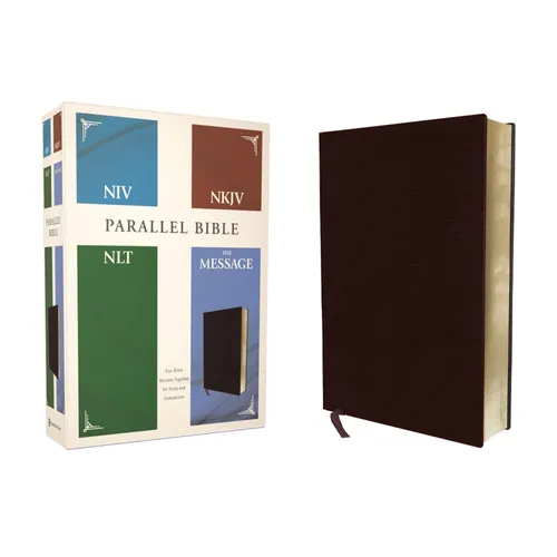 Niv, Nkjv, Nlt, the Message, (Contemporary Comparative) Parallel Bible, Bonded Leather, Burgundy - Bonded Leather