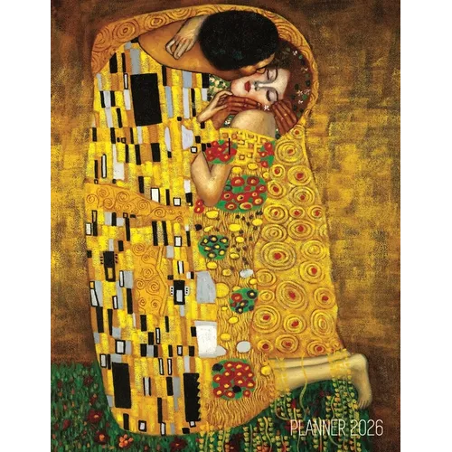 Gustav Klimt Planner 2026: The Kiss Daily Organizer (12 Months) Romantic Gold Art Nouveau Painting Austrian Art Monthly Scheduler - Paperback