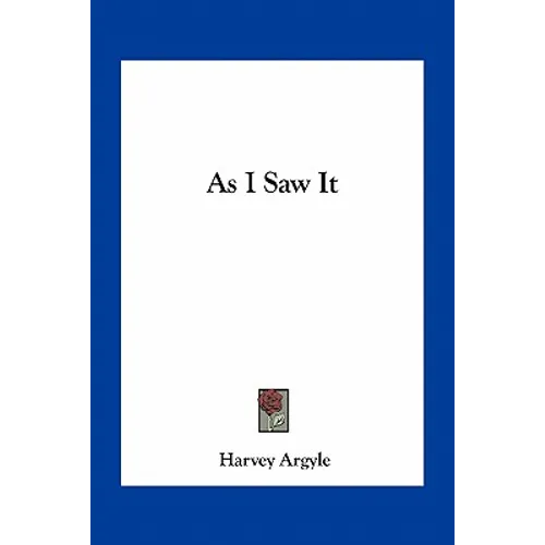As I Saw It - Paperback