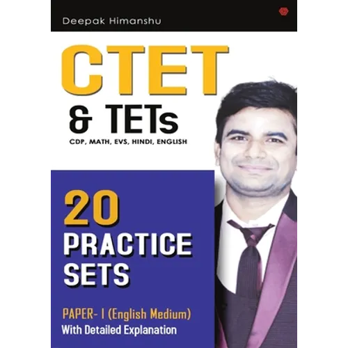 CTET & TETs (CDP, Maths, EVS, Hindi, English) - 20 Practice Sets: Paper 1 - English Medium - Paperback