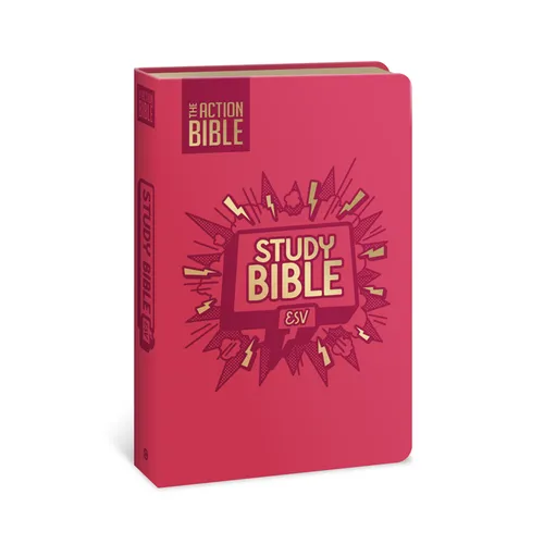 The Action Bible Study Bible Esv, Leathersoft, Pink, Full Color - Imitation Leather