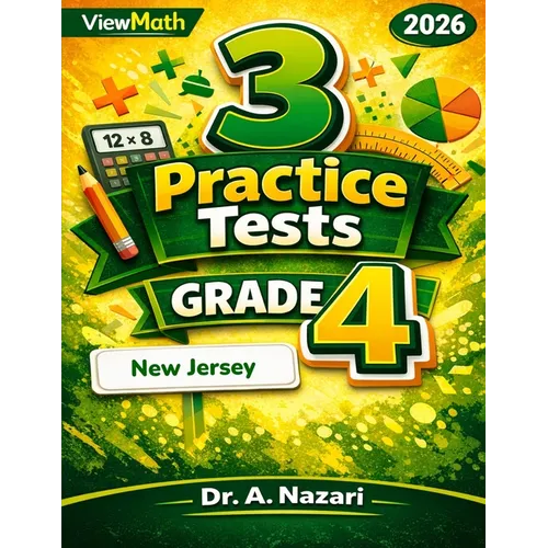 3 New Jersey NJSLA Grade 4 Math Practice Tests: Full-Length Test Prep with Detailed Answer Explanations - Paperback