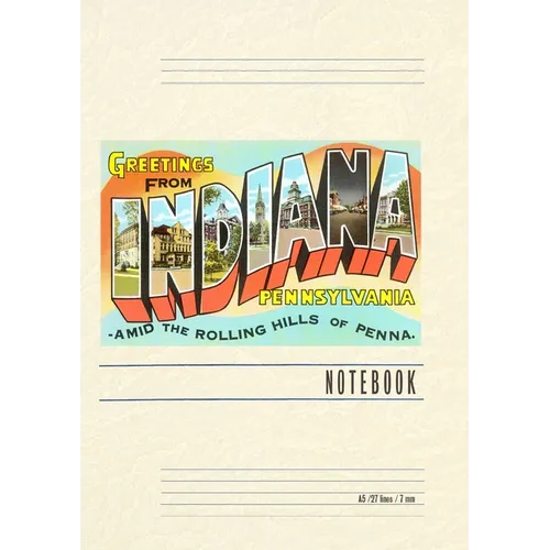 Vintage Lined Notebook Greetings from Indiana, Pennsylvania