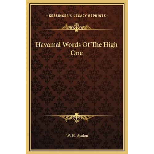 Havamal Words Of The High One - Hardcover